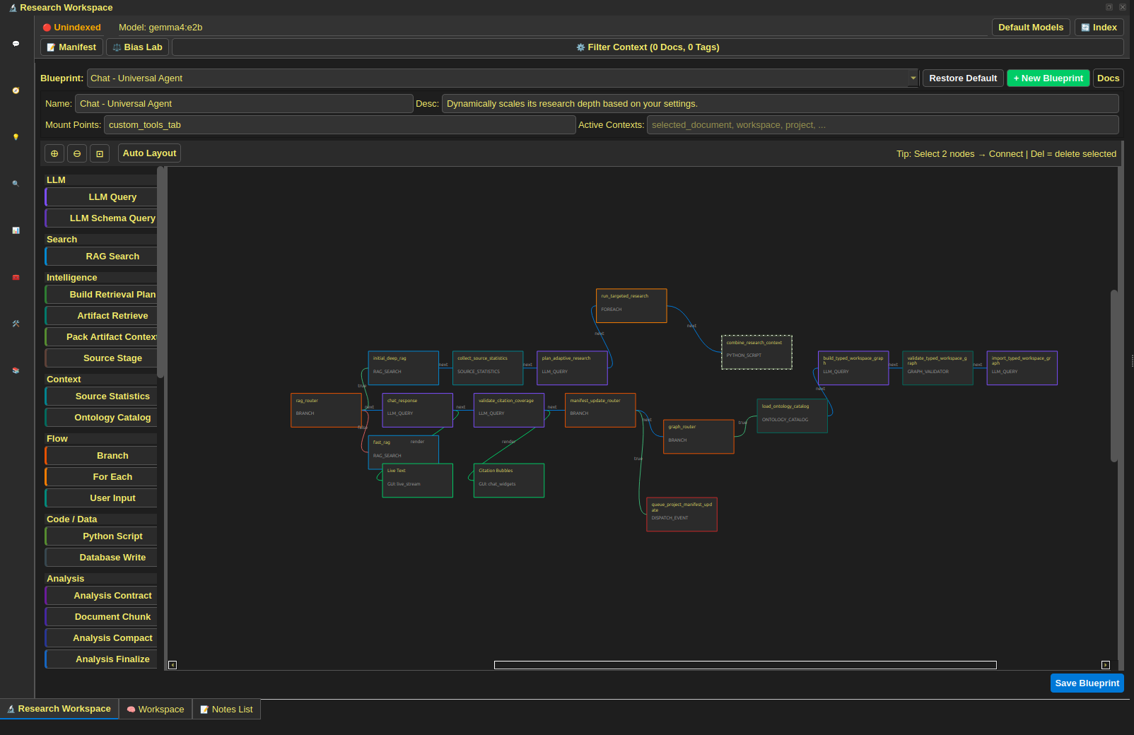 Papyrus blueprint editor with connected workflow steps.